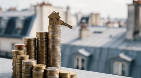 Illustration symbolique d'une progression d'épargne vers un apport immobilier de 30 000 euros en 18 mois