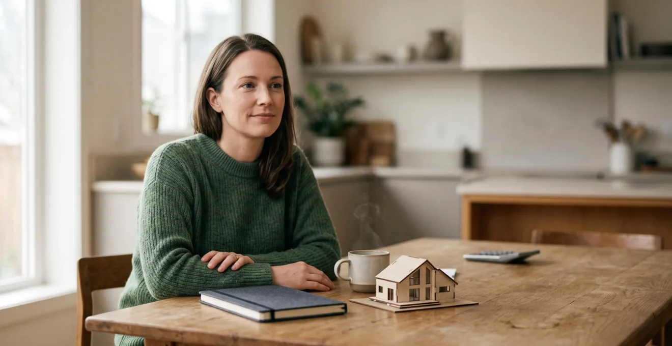 Personne calculant sereinement son budget avant un projet immobilier, symbole d'equilibre financier