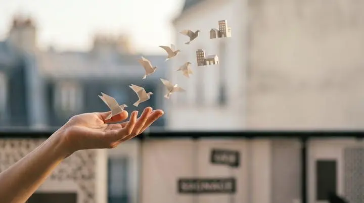 Illustration symbolique d'un revenu immobilier passif genere sans gestion directe de locataires